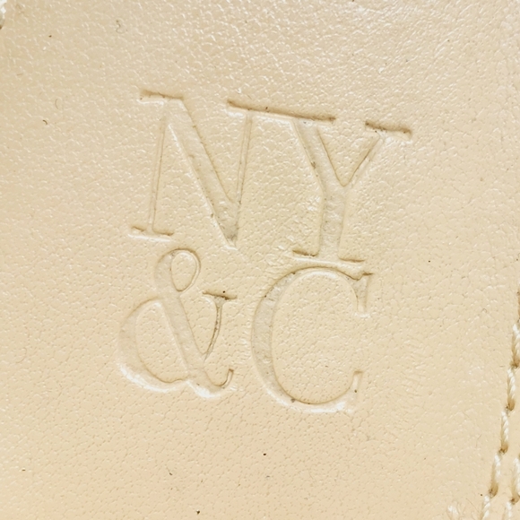 NY&C Black Faux Leather Wedge Heel Platform Sandals M819 - Picture 9 of 13